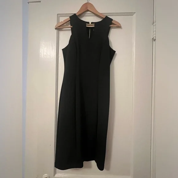 vince camuto black evening dress Black Laser-Cut Fit and Flare Dress main image 0